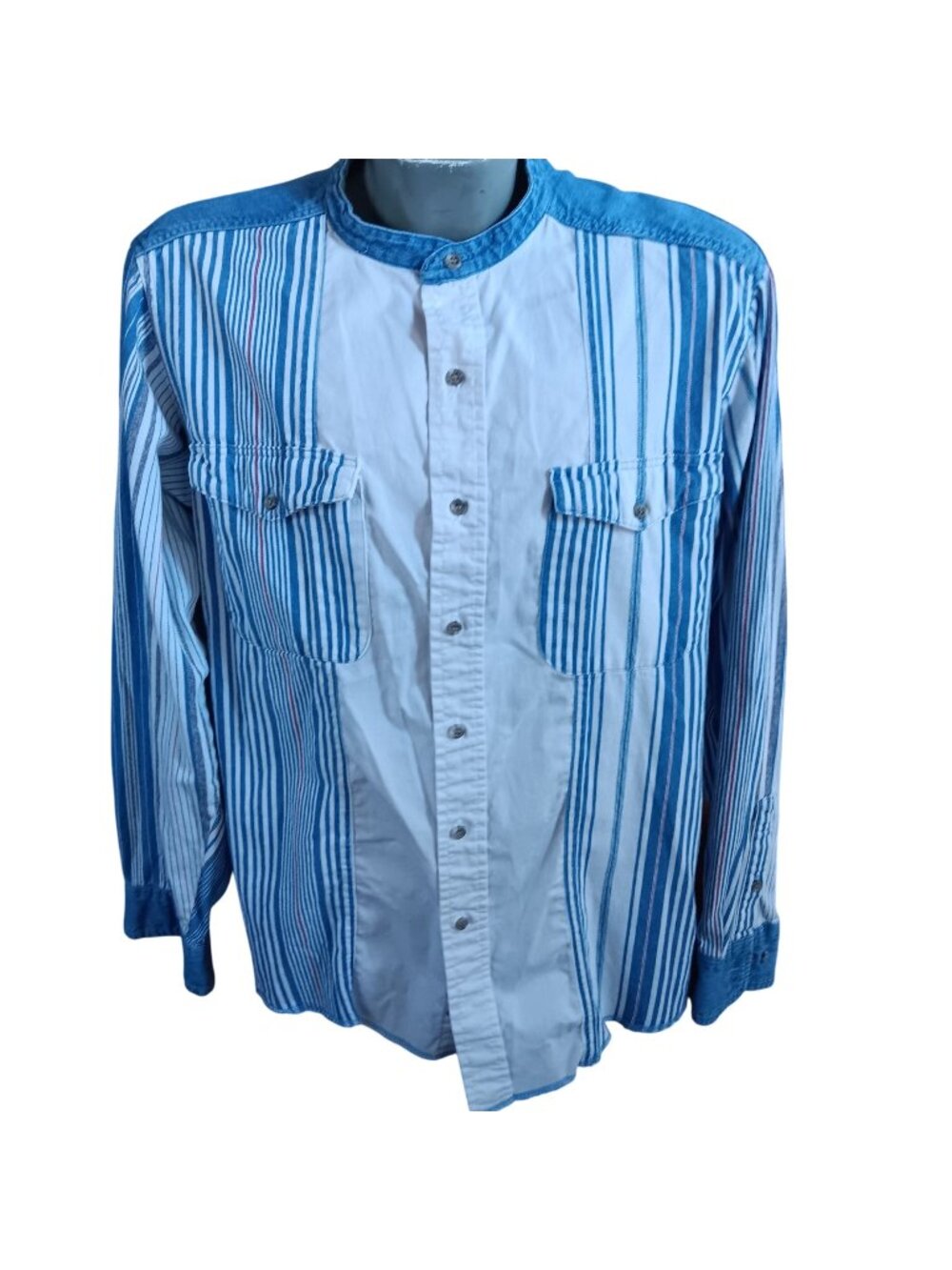16.5x35 Large Vintage Men's Western Shirt Wrangler Denim 1990's